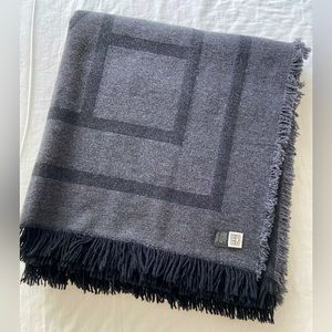 New Toteme Monogram wool cashmere scarf dark grey